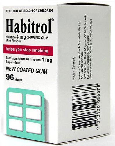Habitrol Nicotine Gum 4mg Mint 96 Pieces Buy 1 Box or MORE!