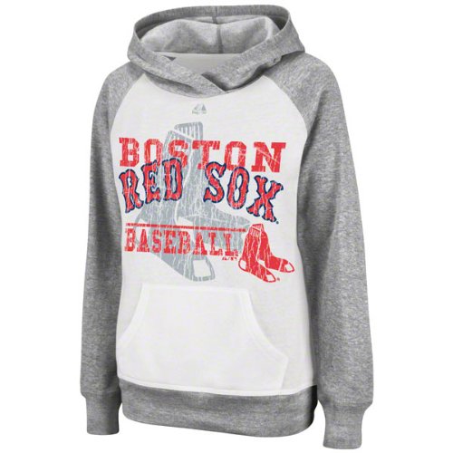 Boston Red Sox White Women's All Hooked Up Hooded Fleece Sweatshirt