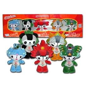 Amazon.com: Beijing 08 Olympic Plush FUWA Mascot Set (Multi, One Size): Sports & Outdoors