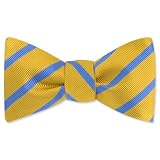 Balboa Stripe Freestyle Bowtie by Bowties Unlimited - Gold Silk