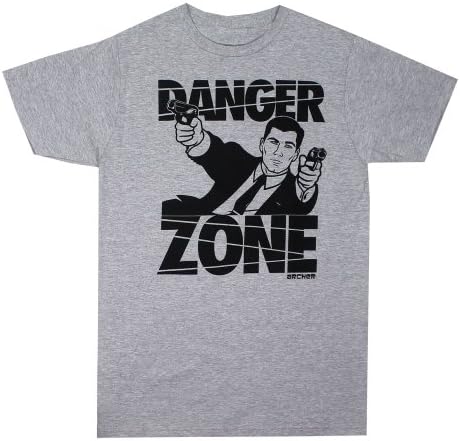 Archer Gun Battle Danger Zone Men's Heathered Athletic Gray T-shirt