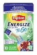 Lipton Green Tea To Go, Energize Blueberry Pomegranate, 10-count, 0.04-Ounce Boxes (Pack of 6)