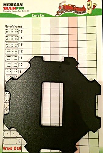 Mexican Train Double 15 Scorepad Black Hub