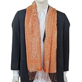 Mens Silk Scarves Jacquard Paisley Patterns Handmade Gift 91 x 165 Cmsby ShalinIndia