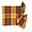 Durable Hand Woven 100% Cotton Colorful Yellow and Red Plaid Napkins 22x22 Inches Set of 12