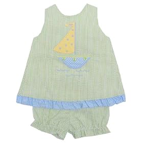 Bailey Boys Sailboat Angel Dress with Bloomers