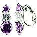 CZ-Snowman Earrings, Amethyst-Colored & title=