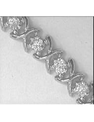14K White Gold Diamond XO Bracelet