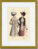 Gold Framed/Matted Print 17x23, Ladies Chatting