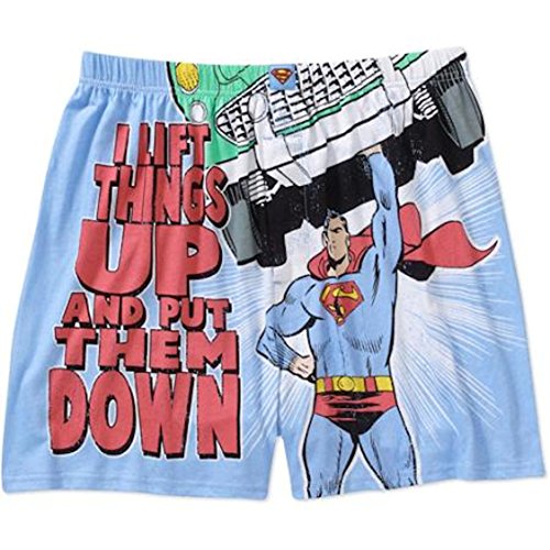 Dc Comics Superman Knit Mens Boxer Shorts I Lift Things Up