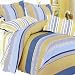 Blancho Bedding - [Golden Blue Stripes] 100% Cotton Comforter Cover/Duvet Cover Combo