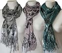 Ladies Floral Print Scarf by RJM Accessories