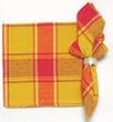 Durable Hand Woven Jacquard 100% Cotton Red and Yellow Napkins 22x22 Inches Set of 12