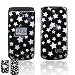 Black with Silver Stars Snap-On Cover Hard Case Phone Protector for ZTE C88