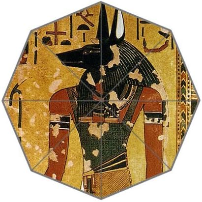 Egypt Anubis Background Triple Folding Rain Umbrella/Parasol/Sun Umbrellas