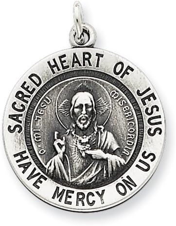 Sterling Silver Sacred Heart of Jesus Medal