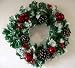 Artificial Plastic Holly & Pomegranite Decorative Wreath - 45cm, Green & Red