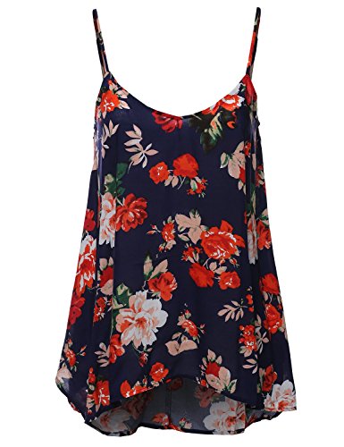 MBE Women's Floral Scoop Neck Racerback Cami Tank