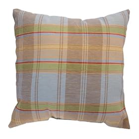 Durham Cornflower 17"x17" Plaid Decorative Pillow "Made in the USA".