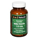 A to Z Naturals Milk Thistle, 175 mg, Vegetarian Capsules, 100 capsules