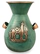 Copper vase, 'Messenger with Llama' Copper vase, 'Messenger with Llama'
