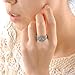 Mytys Antiqued Hollowed Flower Black Marcasite Crystal Band Rings