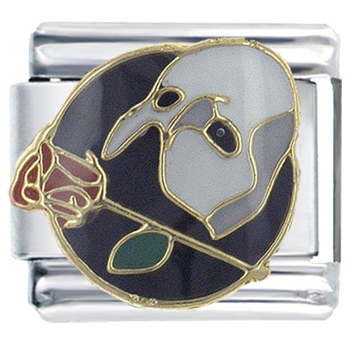 Childrens Toyshop  Jewelry : Enamel Phantom Opera Hobby Music Theme Italian Charm Link