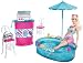 Barbie - T9082 -  Mobilier de Poupée - Poupee Barbie + Mobilier de Luxe -  Patio