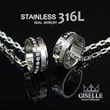 アレルギー:変色にも安心!ジュエリーステン無垢 316L♪ 「DAZZLE」 <strong>ペア</strong>ネックレス!!