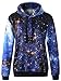 Erlking Women Print Blue Galaxy Hoody Pullover Sweatshirt