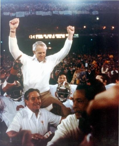 Bill Walsh 8x10 Photo Color Photo - (San Francisco 49ers - Super Bowl Celebration)