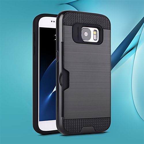 Galaxy S7 Case, Samsung S7 Case, Carrying Case for Samsung Cell Phone [With Card Slot Design] Easy to Fit and Remove. Samsung Galaxy S7 Case [With Drop Protection Technology]. (Black)