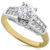 One of a Kind 1 1/2ctw Certified Round Brilliant & Princess Diamond Ring