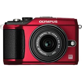 Olympus E-PL2 - Digital camera - mirrorless system - 12.3 Mpix - Olympus M.Zuiko Digital 14-42mm II lens - optical zoom: 3 x - supported memory: SD, SDXC, SDHC - red
