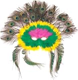 Women's Colorful Feather Peacock Eye Costume Mask
