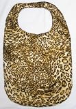 New Silky Leopard Print Adult Fashion Bib - Velcro Closure