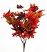 Set of 3 Autumn Artificial Silk Floral Bushes with Multiple Fall Colors Maple Leaves