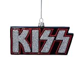 Kurt Adler KS4101 Glass KISS Ornament with Band Image on Back, 5-Inch