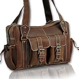 Farmhood Umhängetasche M21312 aus naturbelassenem Leder Handtasche Shopper braun