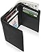 Genuine Leather Wallets For Men - Trifold Mens Wallet With ID Window RFID Blocking,Smooth Black