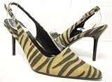 Brown Zebra Gold Tiger Rockabilly Slingbacks
