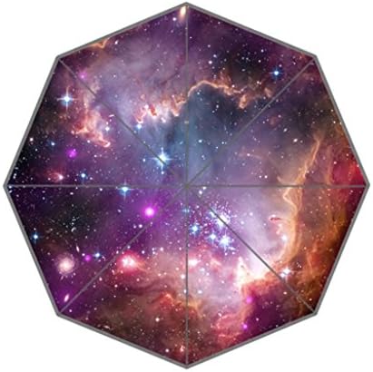 LaHuo Custom Design Mysterious &amp; Deep Starry Sky Logo Travel Folding Umbrella Auto Open Close Windproof Compact For Easy Carrying Firm Durable Lifetime Guarantee Umbrella