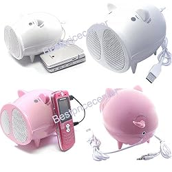 Bei Pig USB Speakers with Fm Radio for Applie Ipod Video, Ipod Nano Speaker, Creative Zen Speaker, Creative Zen Vision M Speaker, Sansa Speaker, Sansa E250 Speaker, Toshiba Gigabeat S30 30gb S60 60gb Mp3 Speaker Zen Vision W Speaker, Zen V Speaker, Microsoft Zune Speaker