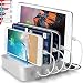 4 Port Charger Station - Fast Charging Dock for Multiple Devices Apple - Multi Device USB Charging Station - Compatible with Apple iPad, iPhone, Android, and Tablet - Charging Rack