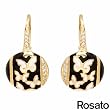 ROSATO Made in Italy Majestic Earrings With 0.60ctw Cubic zirconia in Two tone Enamel and 14K/925 Gold plated Silver. Total item weight 5.9g Length 25mm