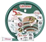 Gilmour 26 Series 5 Ply All Seasons Double Reinforced Vinyl Hose 5/8 Inch x 50 Feet, #26-58050, Green