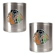 Chicago Blackhawks NHL 2pc Stainless Steel Can Holder Set- Primary Logo by Great American Products