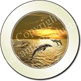 DOLPHINS at GOLD SEA SUNSET Tax Disc Holder