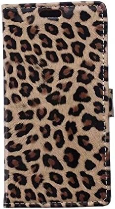 HNSPRING Genuine Litch Skin Leather Slot Bracket Window purses Cover protective Case for Sony Xperia C5 Ultra LightBrown