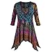 Women's Tunic Top - Jennifer Tie-Dye Blouse With Sharkbite Hem